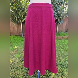 GAP Burgundy A-line Midi Skirt Size 6